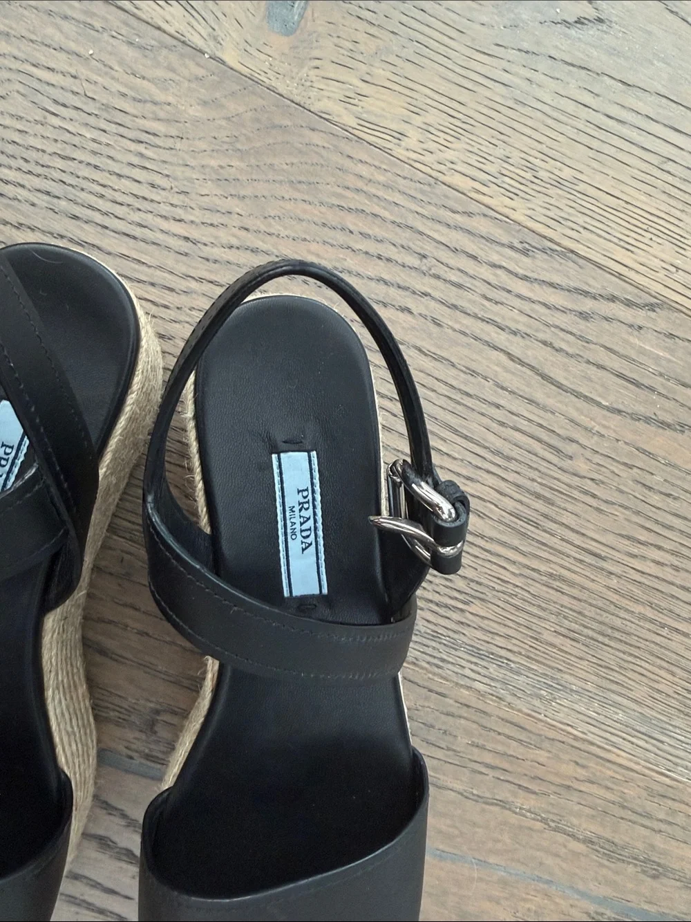 Prada black leather